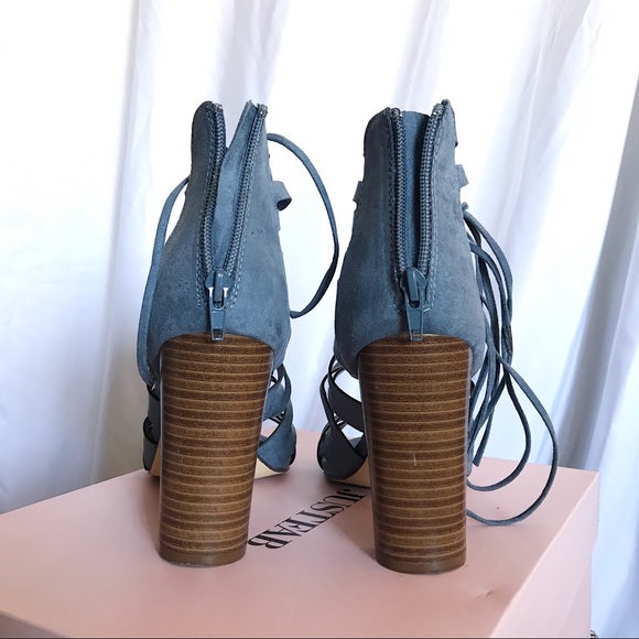 Justfab Achana Dusty Blue Heels - Picture 3 of 5